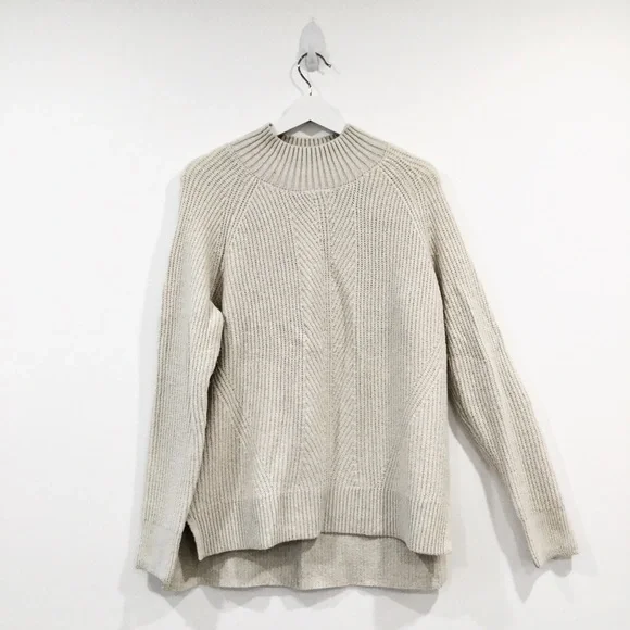 Denver Hayes Women's Neutral Beige Knit Casual Mockneck Sweater Sz L - Picture 1 of 7